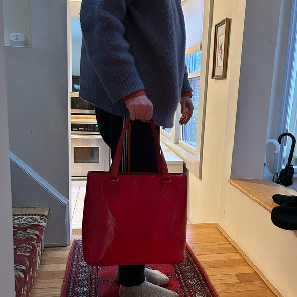 Louis Vuitton Glossy Cherry Red Monogram Tote - Picture 5 of 12